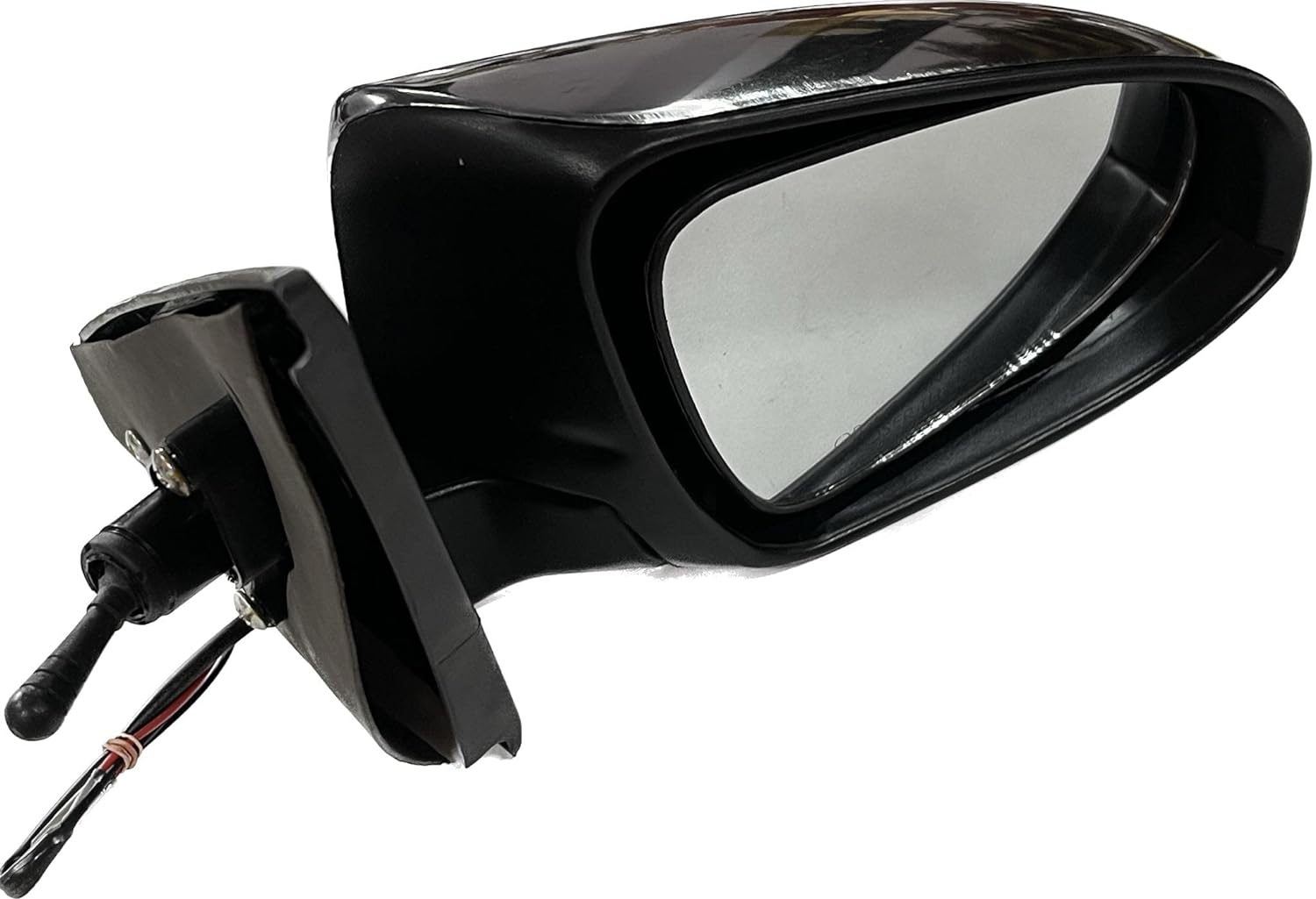 Adjustable side mirror for Toyota Etios/Liva with an indicator, black in color with a clear mirror surface and an adjustable mounting type.