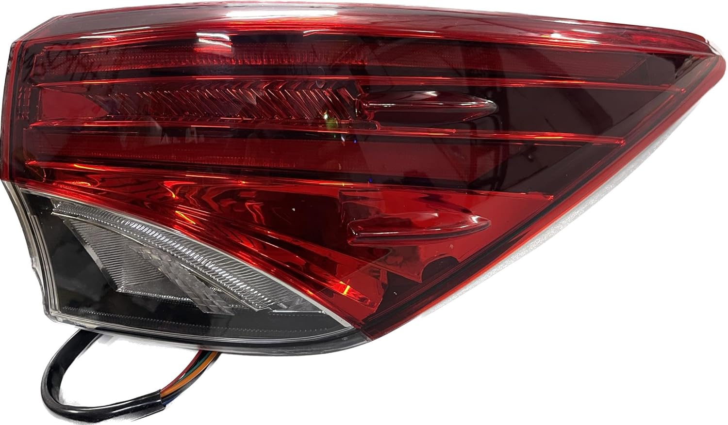 Black taillight for Toyota Fortuner designed to fit models from 2016 to 2020, featuring a red and white light cover.