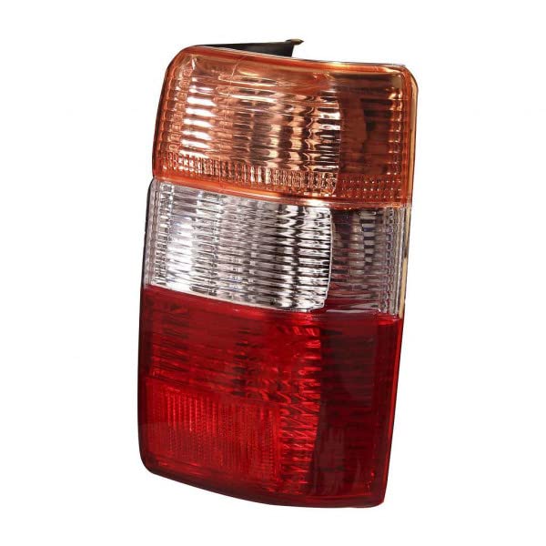 Red tail light assembly for Toyota Qualis, models 1999-2004, with a clear and red-tinted lens.