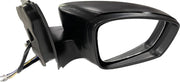A black K D brand motorized side mirror for a car, showing the rear view of the vehicle's side.