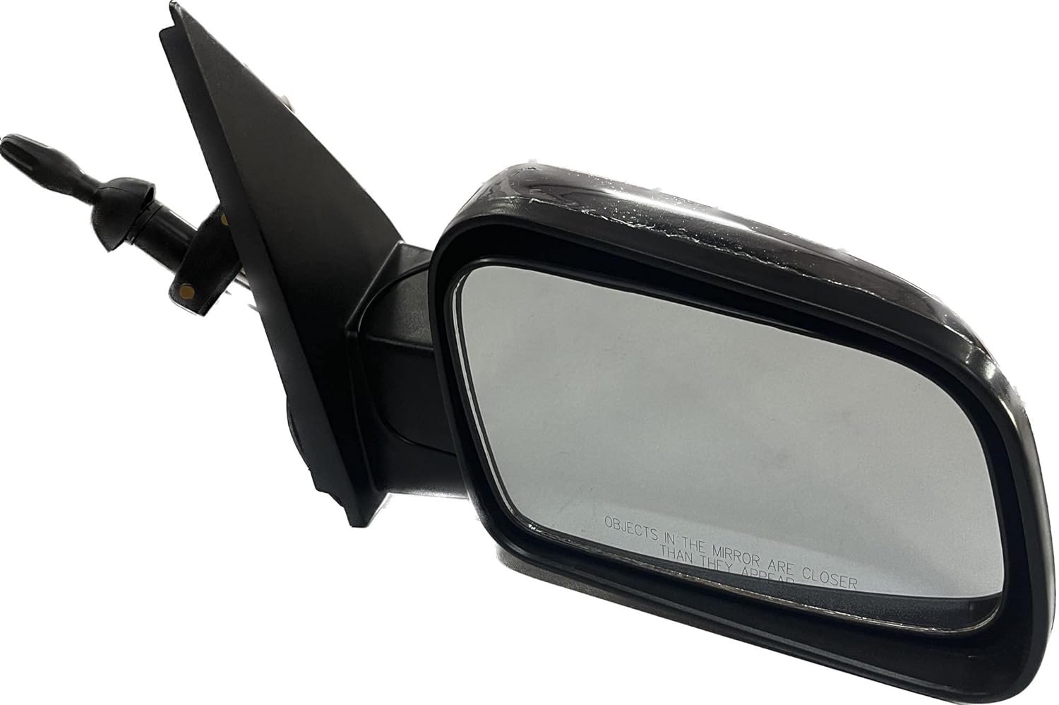 A black K D brand manual adjustable door mirror for Mahindra Xylo/Quanto vehicles.