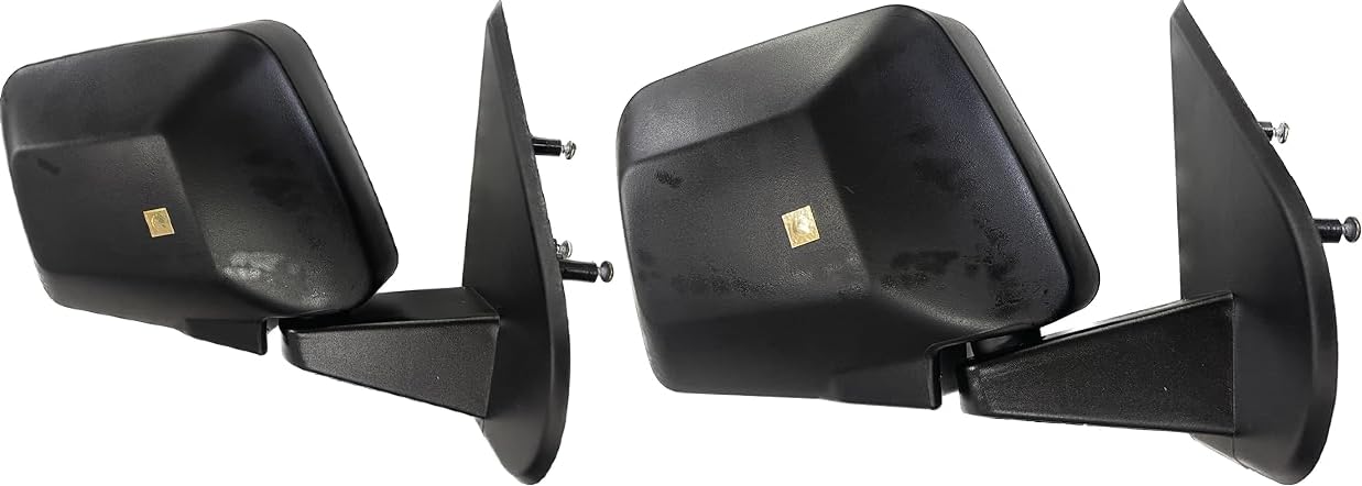 A pair of K D brand side/door mirrors for Tata Yodha, featuring shatter-resistant acrylic mirrors with a black ABS plastic frame, designed for easy installation and long-lasting durability.