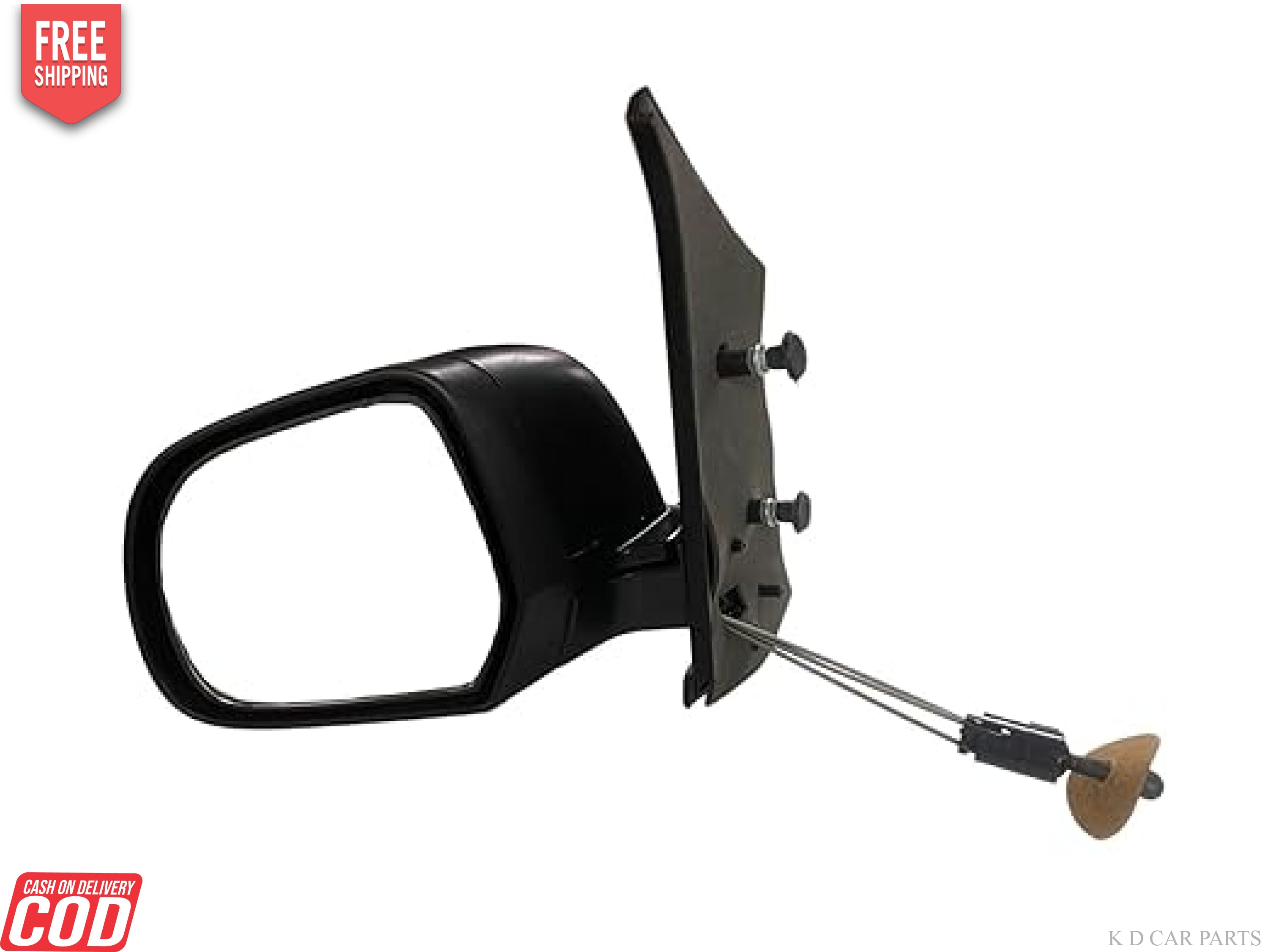 A pair of black, adjustable side mirrors for Datsun Redi Go VX with visible mounting arms and mirror glasses.