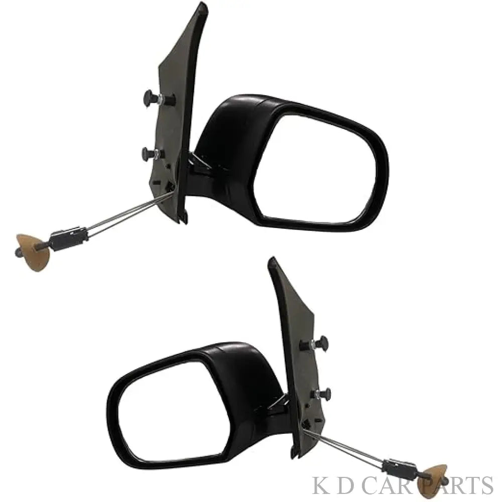 A pair of black, adjustable side mirrors for Datsun Redi Go VX with visible mounting arms and mirror glasses.