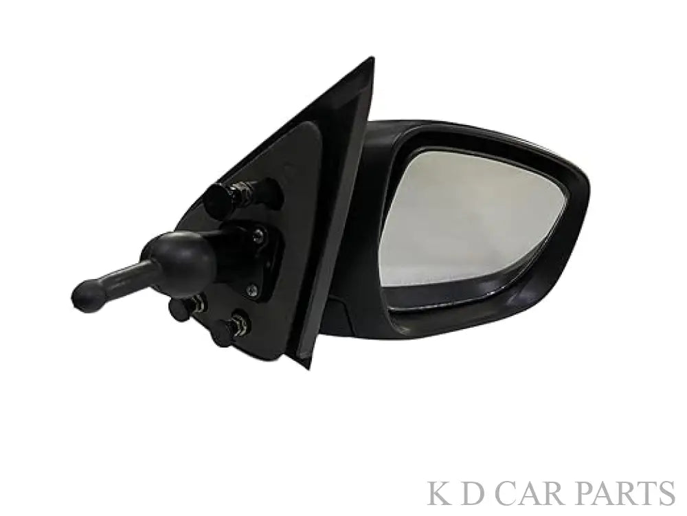 A pair of black door/side mirrors for Alto K10 (2020-Onwards) VX with adjustable mounts.
