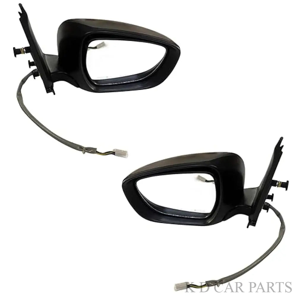 A pair of black door/side mirrors for Maruti Celerio 2022-Onwards, motorised with indicators.