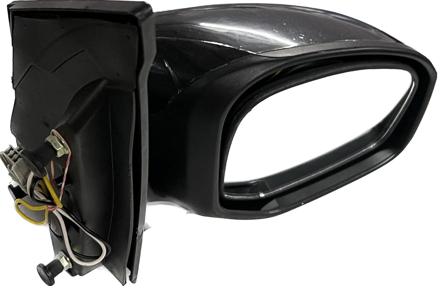 Black side door mirror for Honda vehicles, showing the rear view mirror and electrical wiring