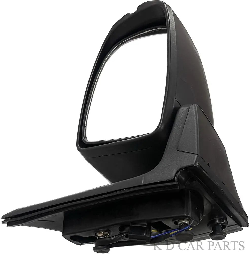 A black K D brand motorized door/side mirror for a Honda City 2014-2021 with a visible wire connection point.