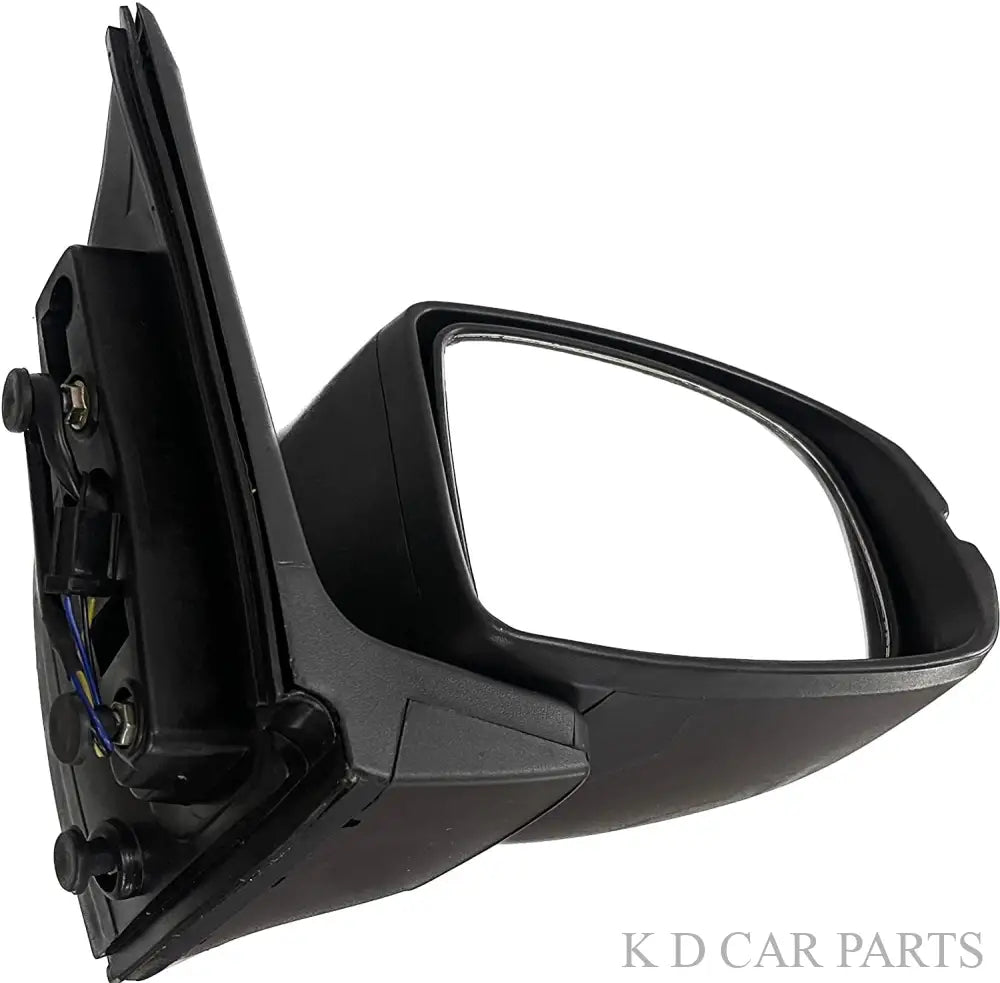 A black K D brand motorized door/side mirror for a Honda City 2014-2021 with a visible wire connection point.