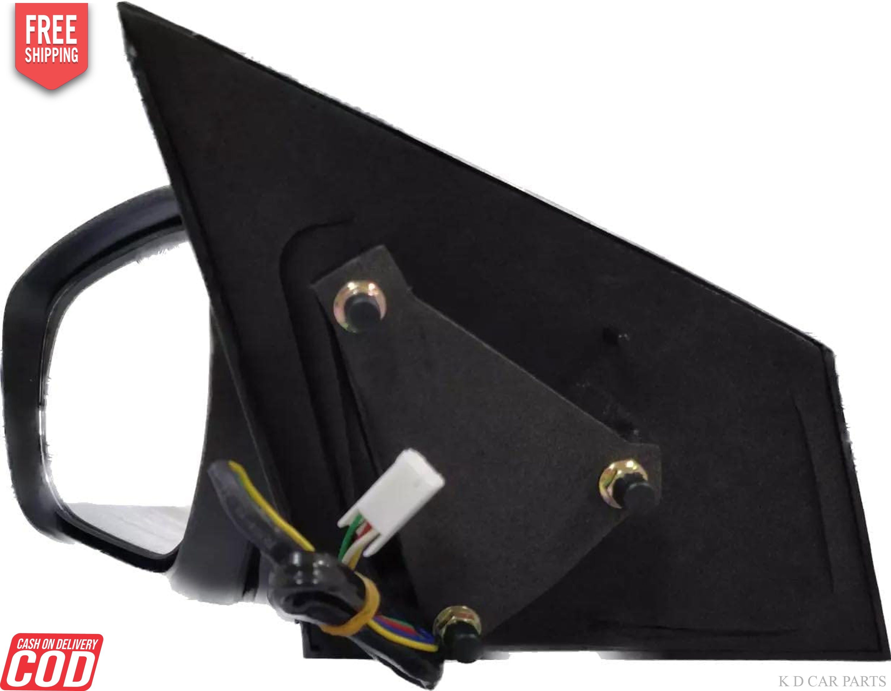 A black door mirror for a Maruti CIAZ motor vehicle, featuring a wiring harness.