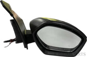 A black K D brand door/side mirror for Tata Tiago/Tigor Motor with an indicator.