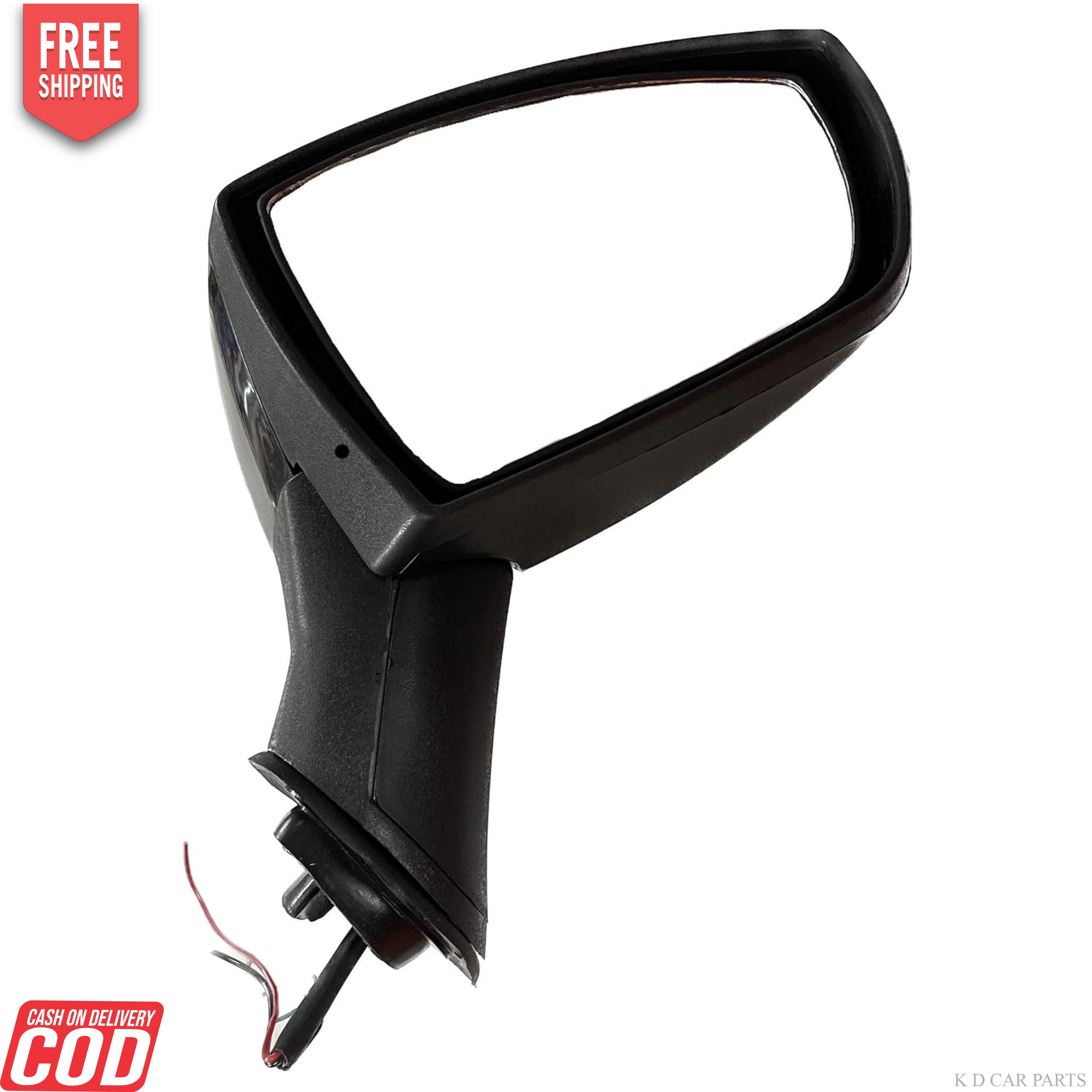 Black side mirror for Ford Ecosport with indicator, door mount type, with visible wiring