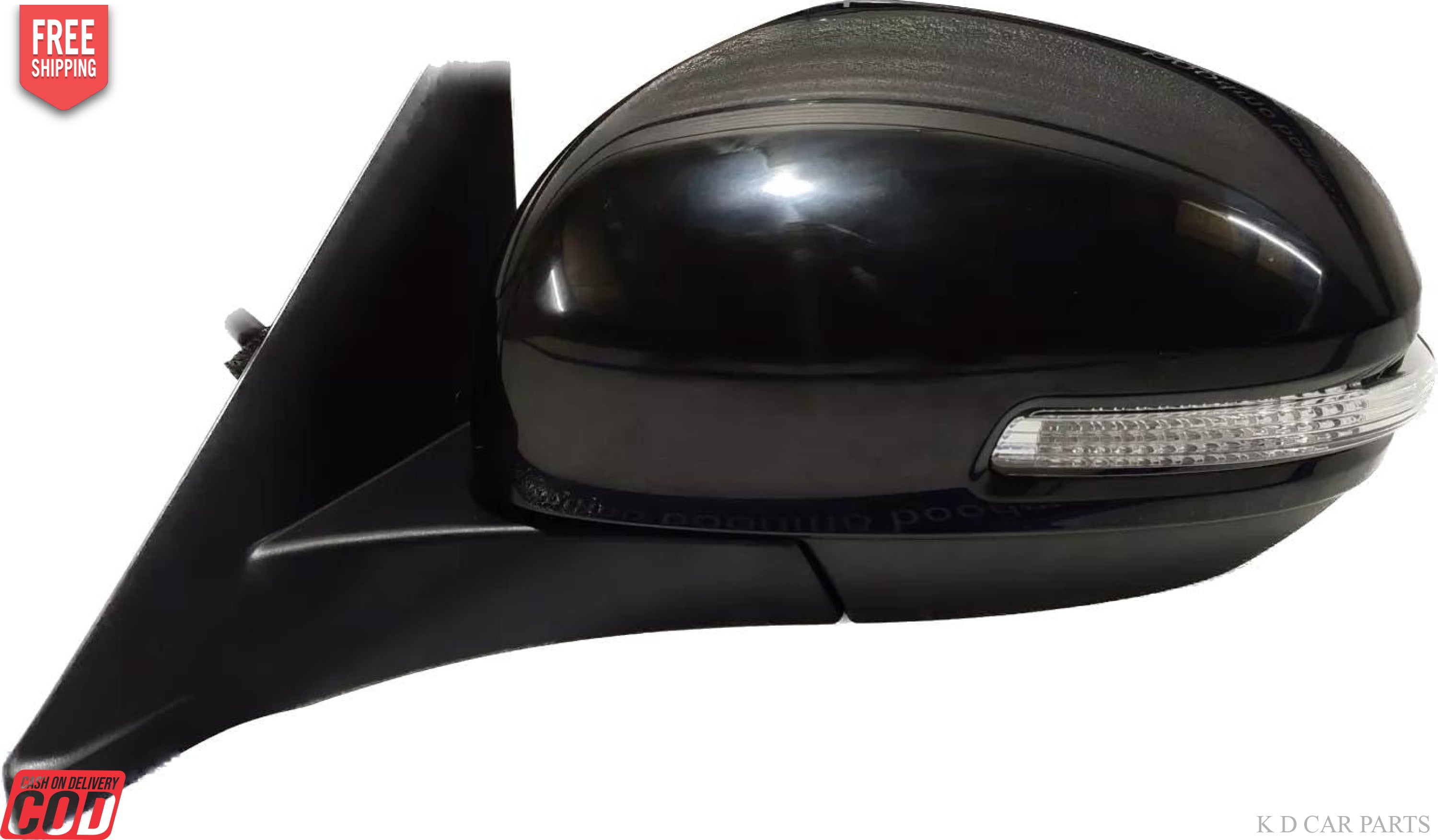 Black side door mirror with an integrated indicator for Maruti BREZZA motor.