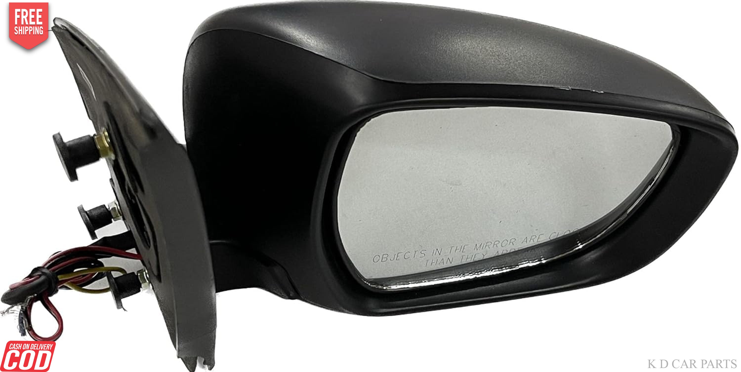 Black side mirror for Maruti Celerio with visible wiring and mounting points