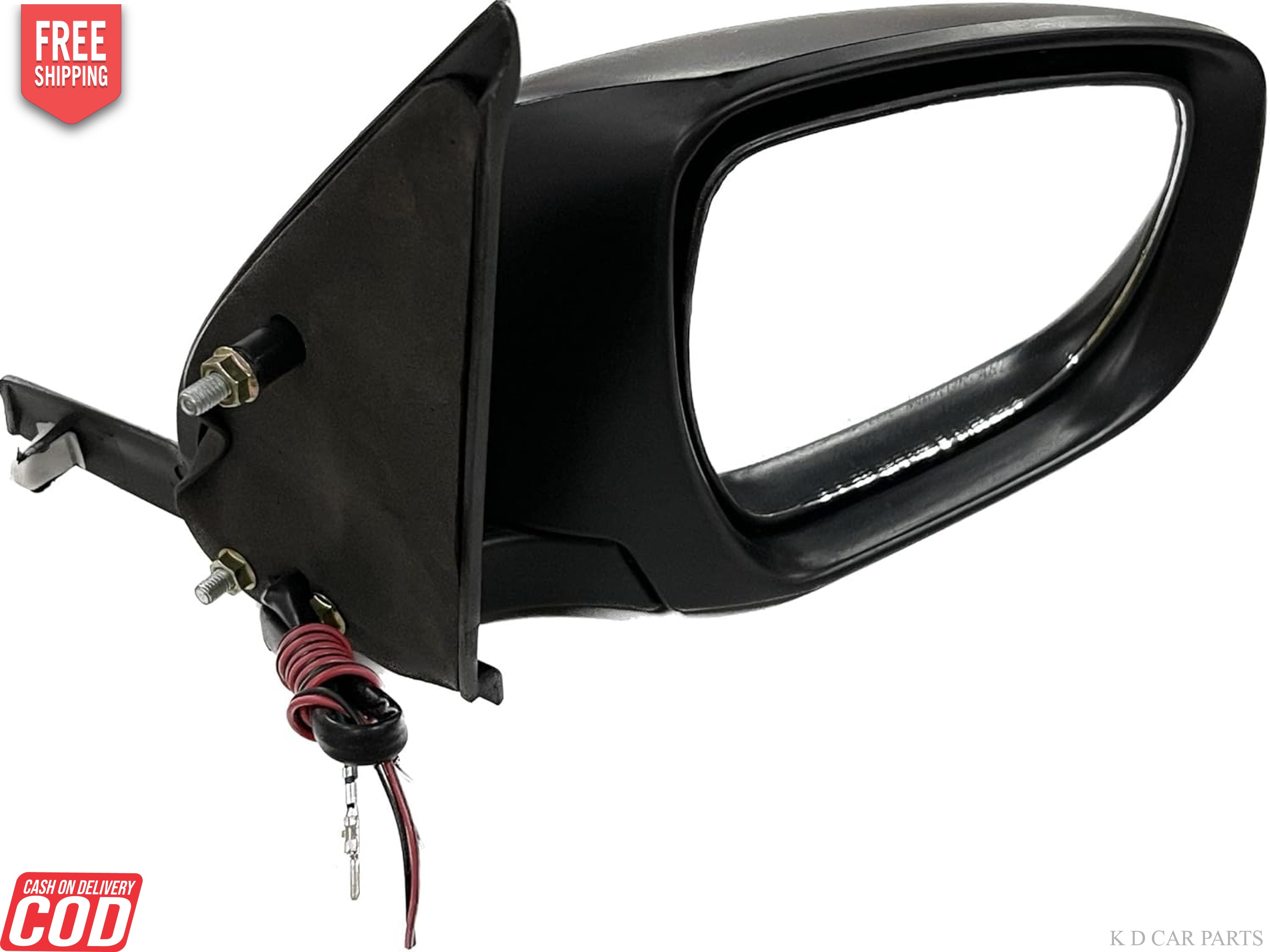 Black side/door mirror for Maruti Swift Type 4 with 5 wire non-autofold design and indicator, including mounting hardware.