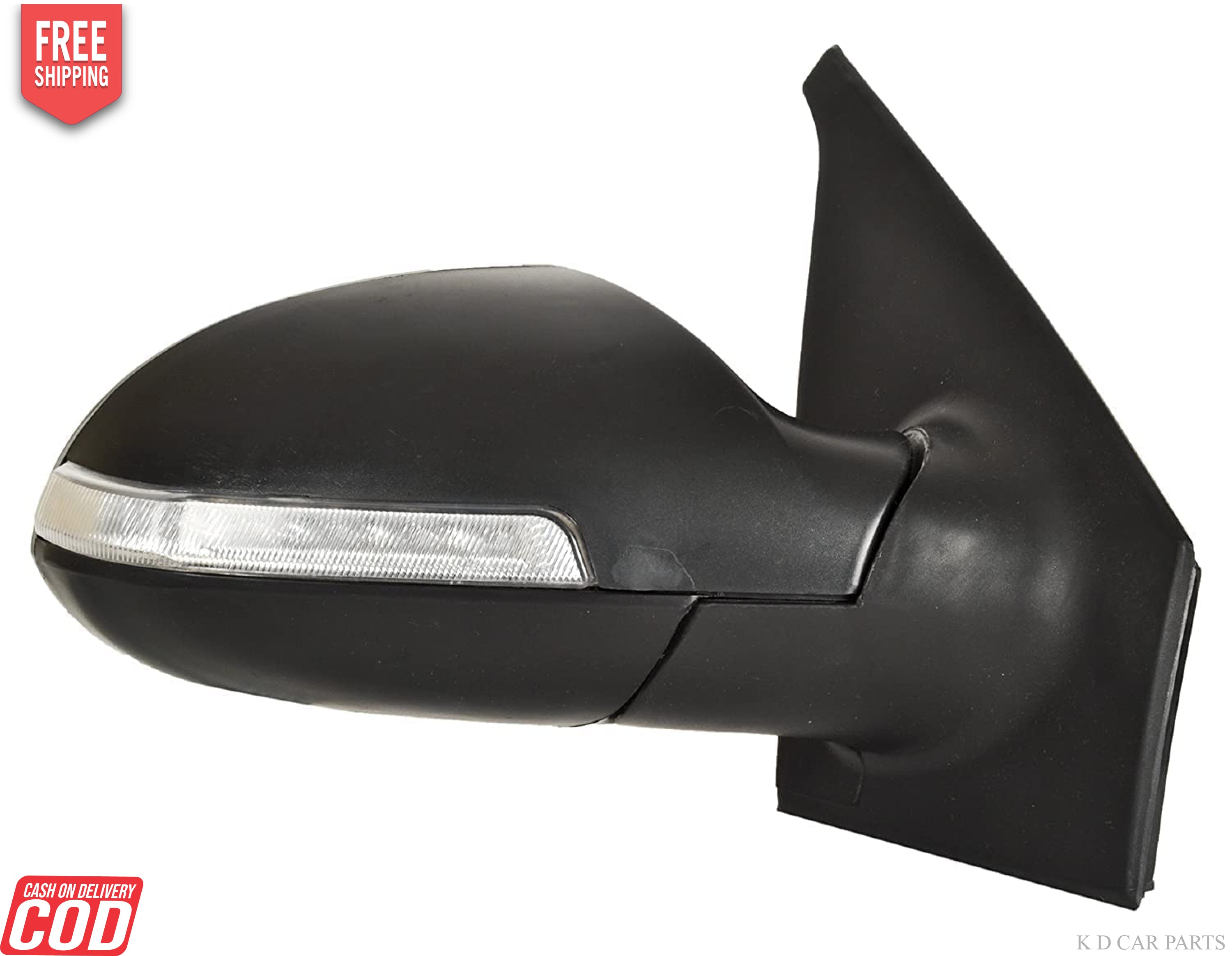 Black side/door mirror with indicator for Tata Indigo/Indica motor vehicles with visible wiring harness.