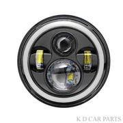 K D 7’’ LED Headlight - Blazing 110W | High/Low Beam DRL | H4 Plug & Play Compatible With Bullet (Ryal Enfld) Thar