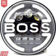 Round LED light with 'BOSS' branding on a white background