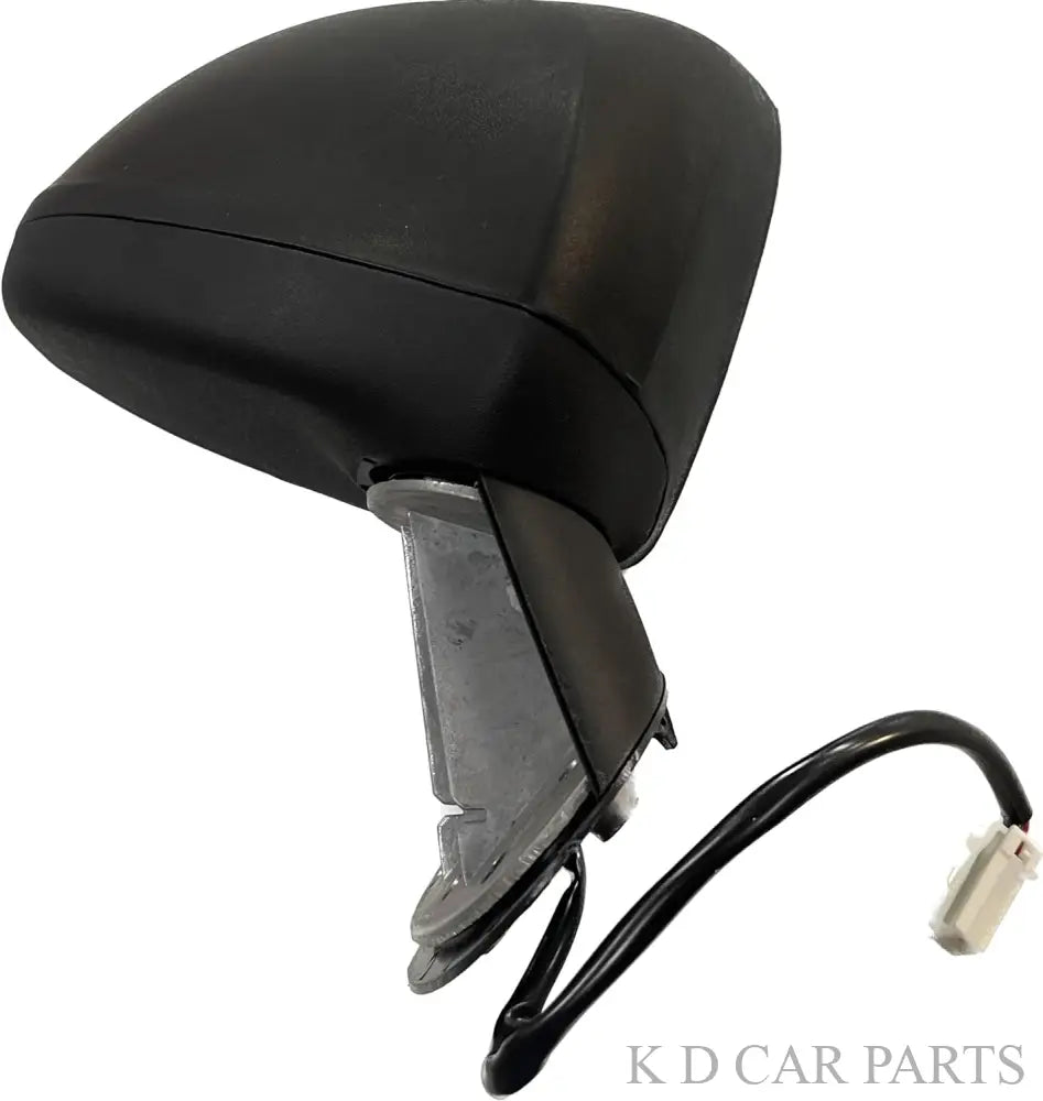 A black, shatter-resistant acrylic door/side mirror for Chevrolet Sail U-VA, with a visible wiring harness.