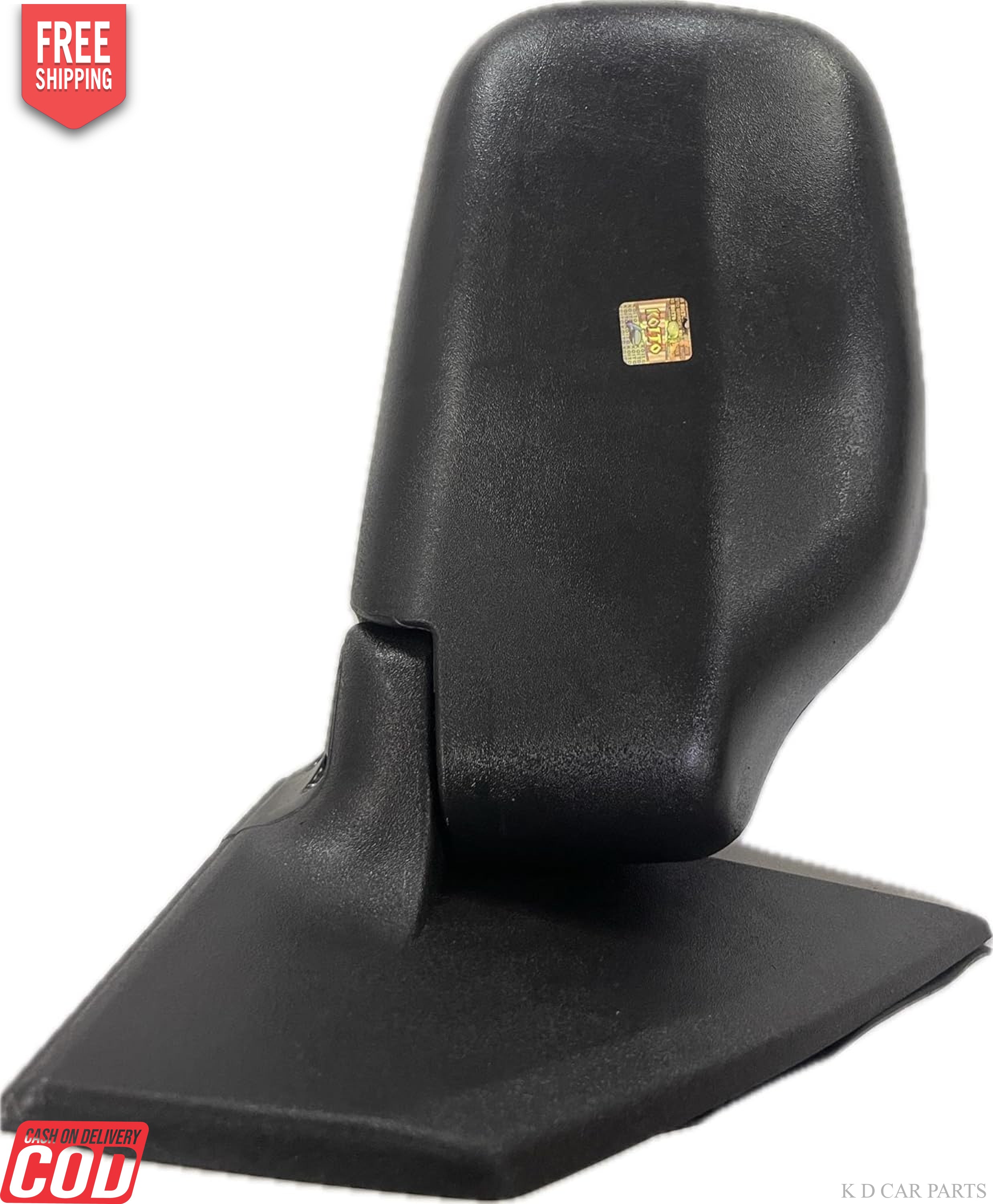 A black K D brand door mirror for a Chevrolet Tavera Type 1 vehicle.