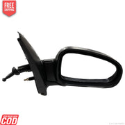 A black, shatter-resistant acrylic door/side mirror for Chevrolet UVA Manual, with a low-profile curved design.