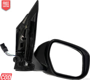 A black K D brand motorized side mirror for a Honda City 2009-2013 without an indicator.