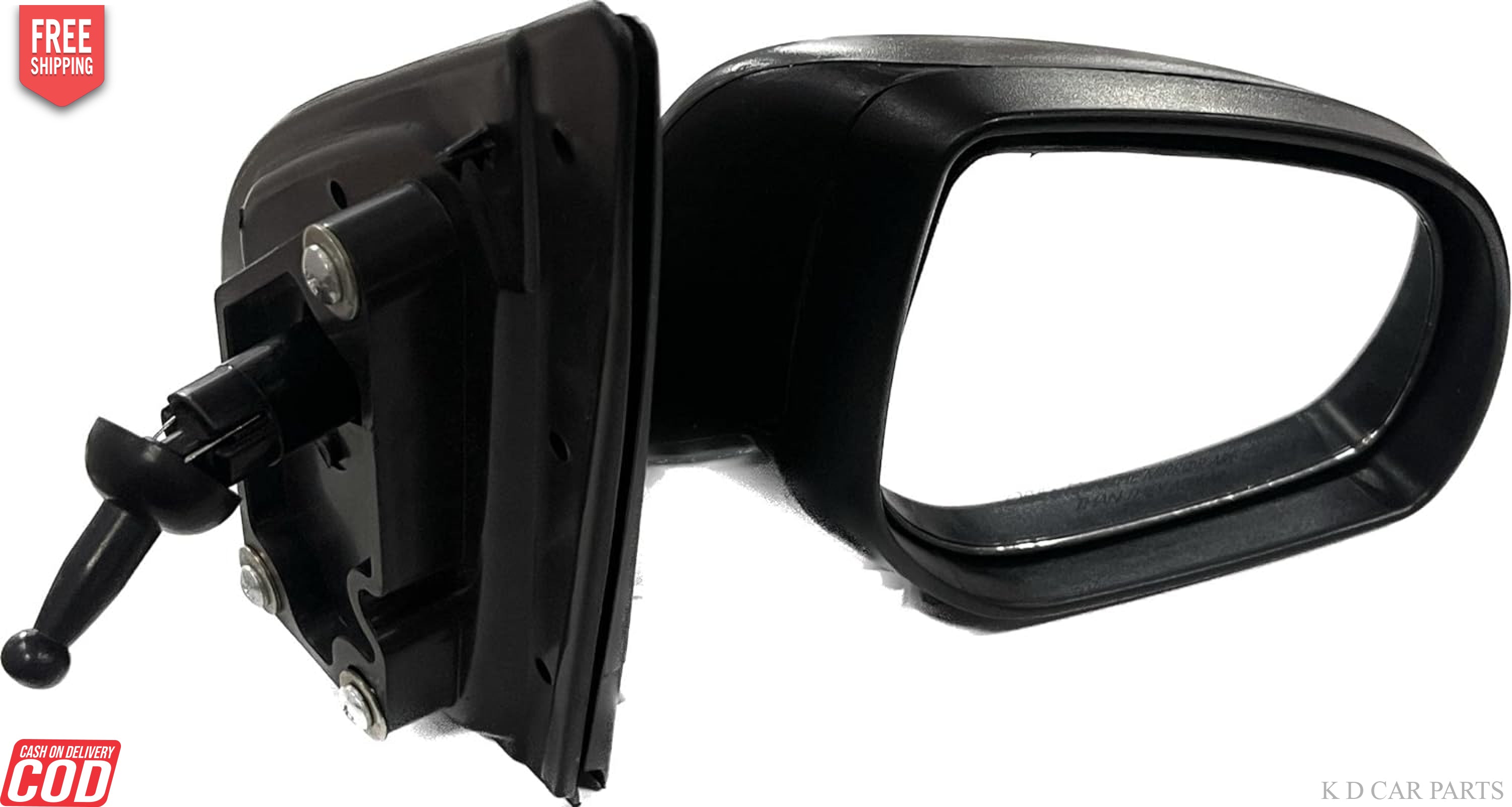 Adjustable door mirror for Hyundai I20 2008-2014, black in color, with mounting points visible.