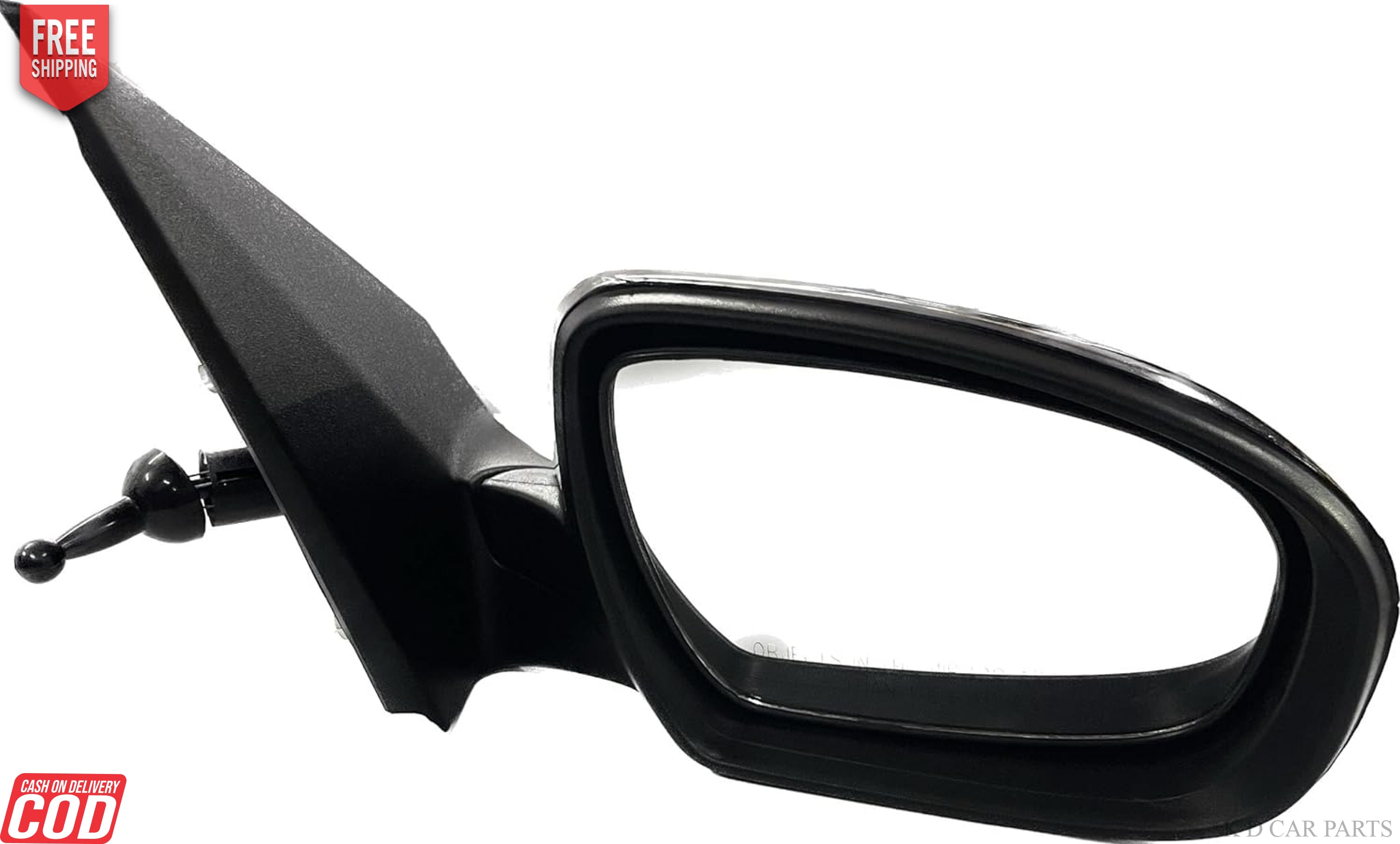 Manual adjustable door mirror for Hyundai I20 Elite, black in color, with a simple, classic design.