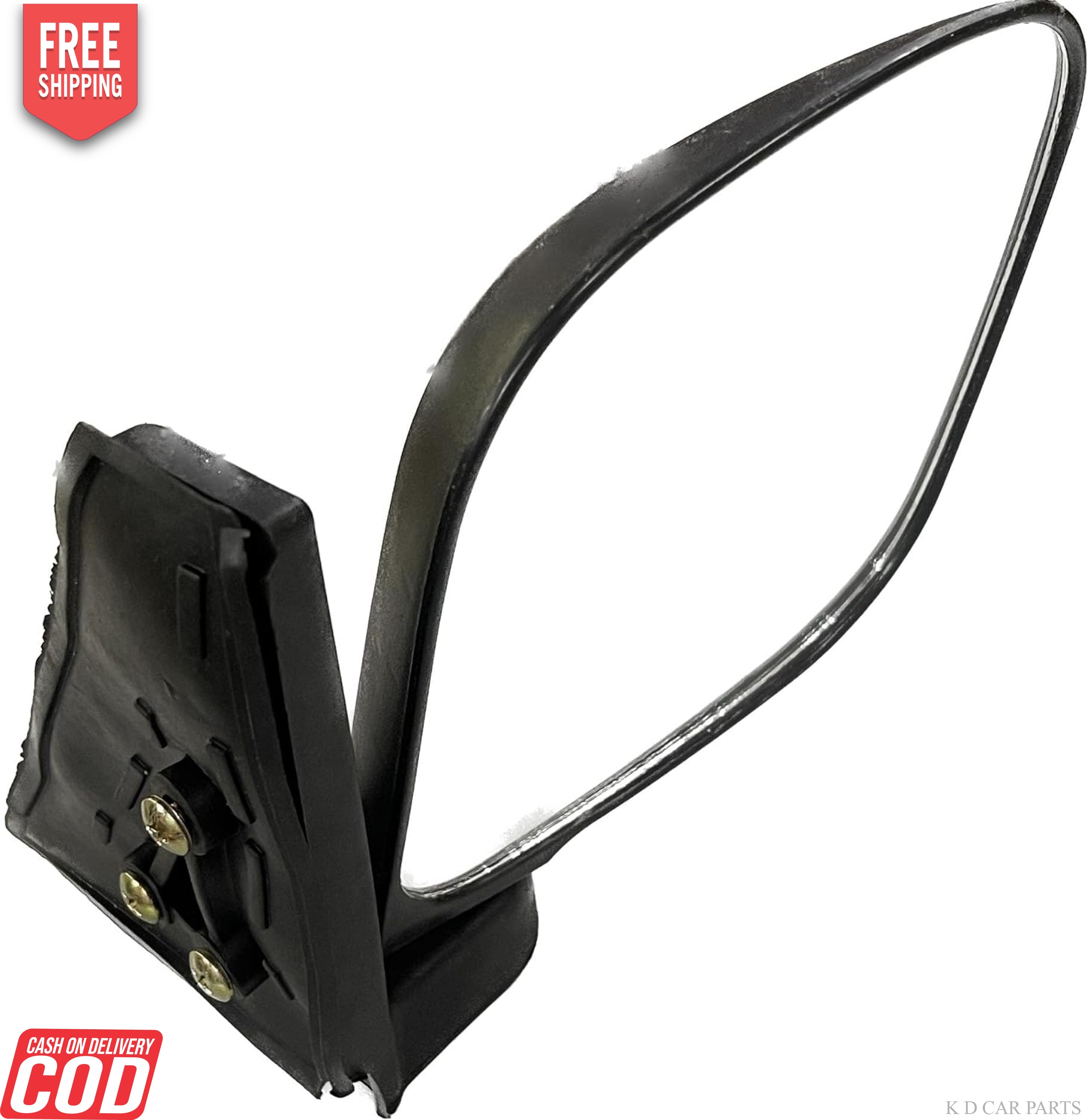 A black K D brand door mirror for a Mahindra Maxximo vehicle.