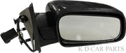 A black K D brand door mirror for a vehicle, showing the mirror glass and the mounting bracket.