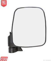 A black K D brand door mirror for a Maruti Carry vehicle.
