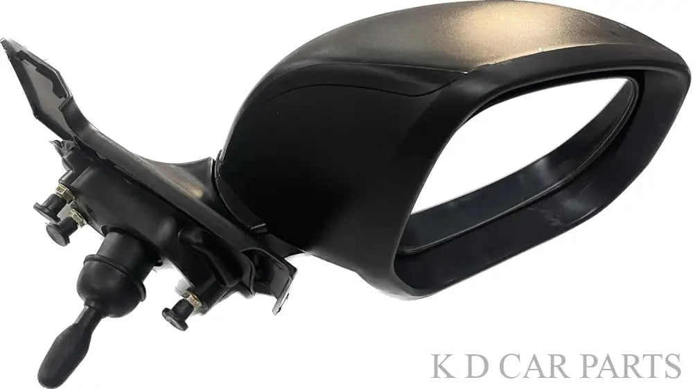 Manual adjustable door mirror for Maruti Ritz, black in color, with mounting hardware visible.