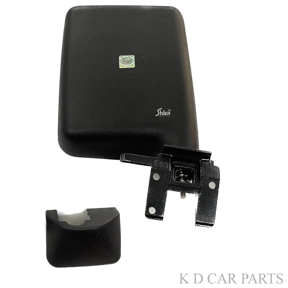 A black K D brand door mirror for a Maruti Wagonr 2000-2006, including mounting components, against a white background.