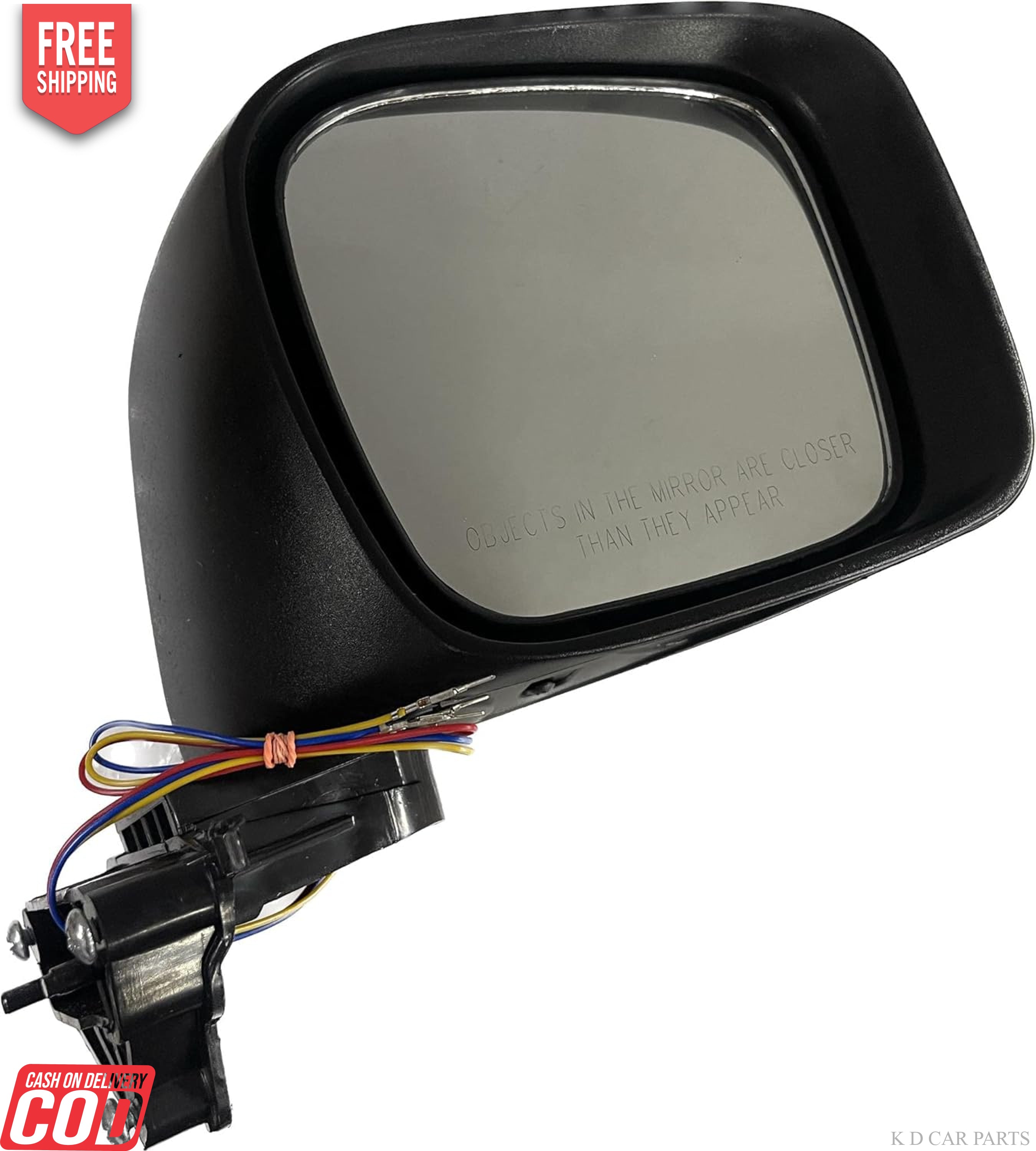 K D brand motorized door/side mirror for Maruti Wagonr 2010-2018 with visible wiring and mounting points.
