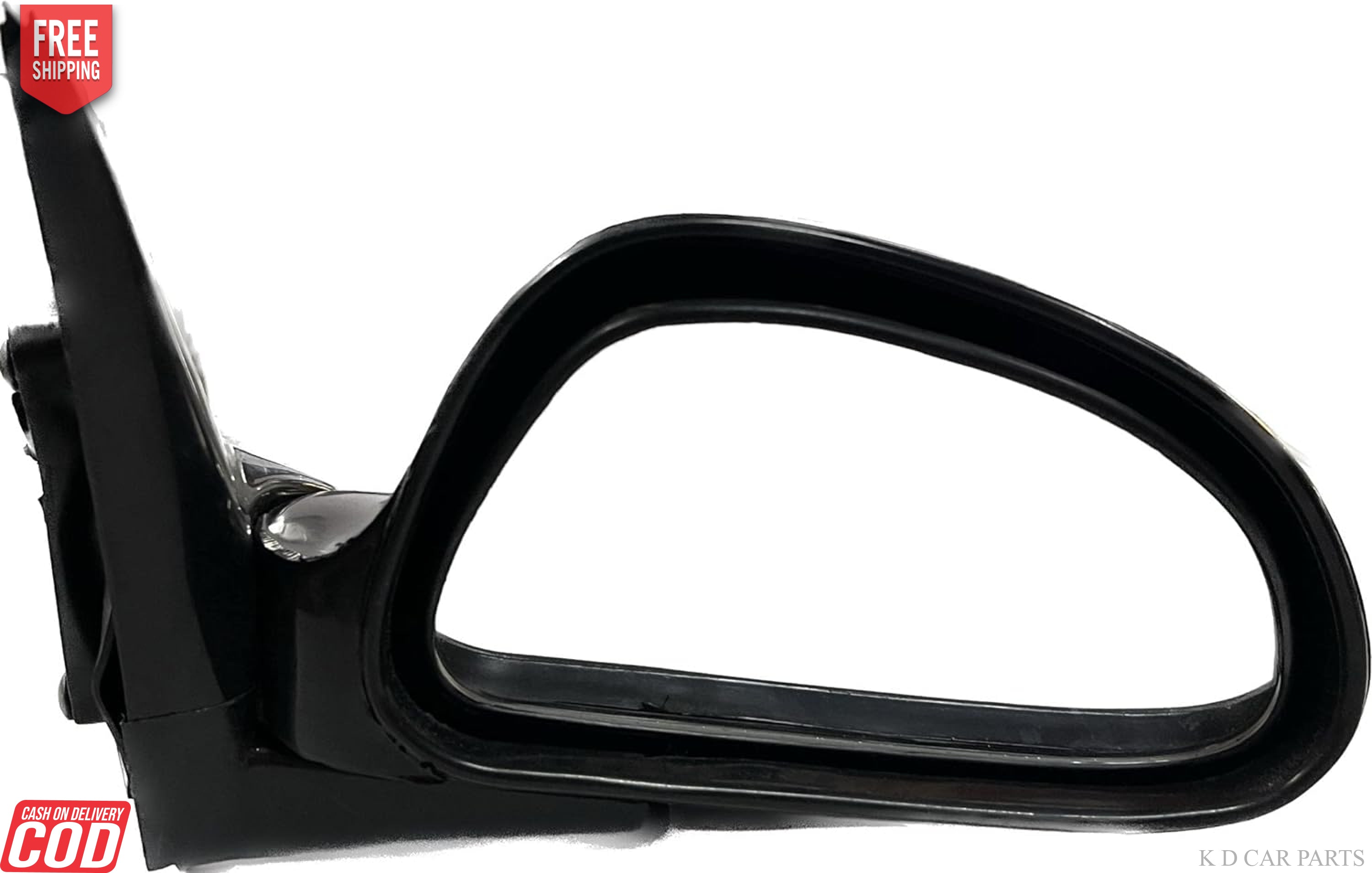 A black K D brand door mirror for a Maruti Zen vehicle.