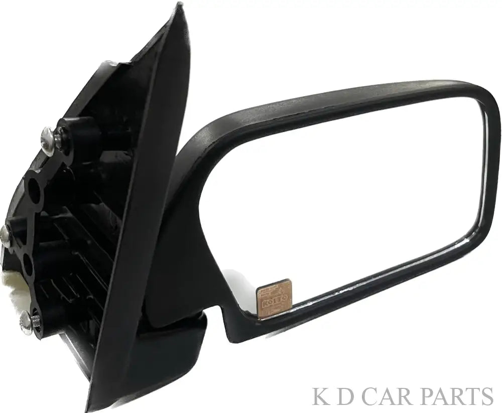 A black K D brand door mirror for a Maruti Zen, featuring a clear glass mirror attached to a door mount.