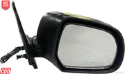 A black K D brand door mirror for a Nissan Micra, featuring a side view mirror with a mounting arm and electrical connector.