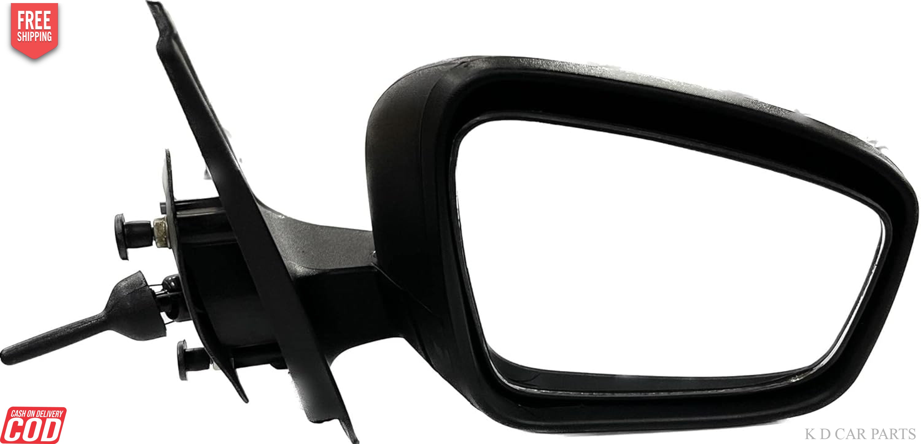 A black, manual adjustable door/side mirror for Renault KWID.