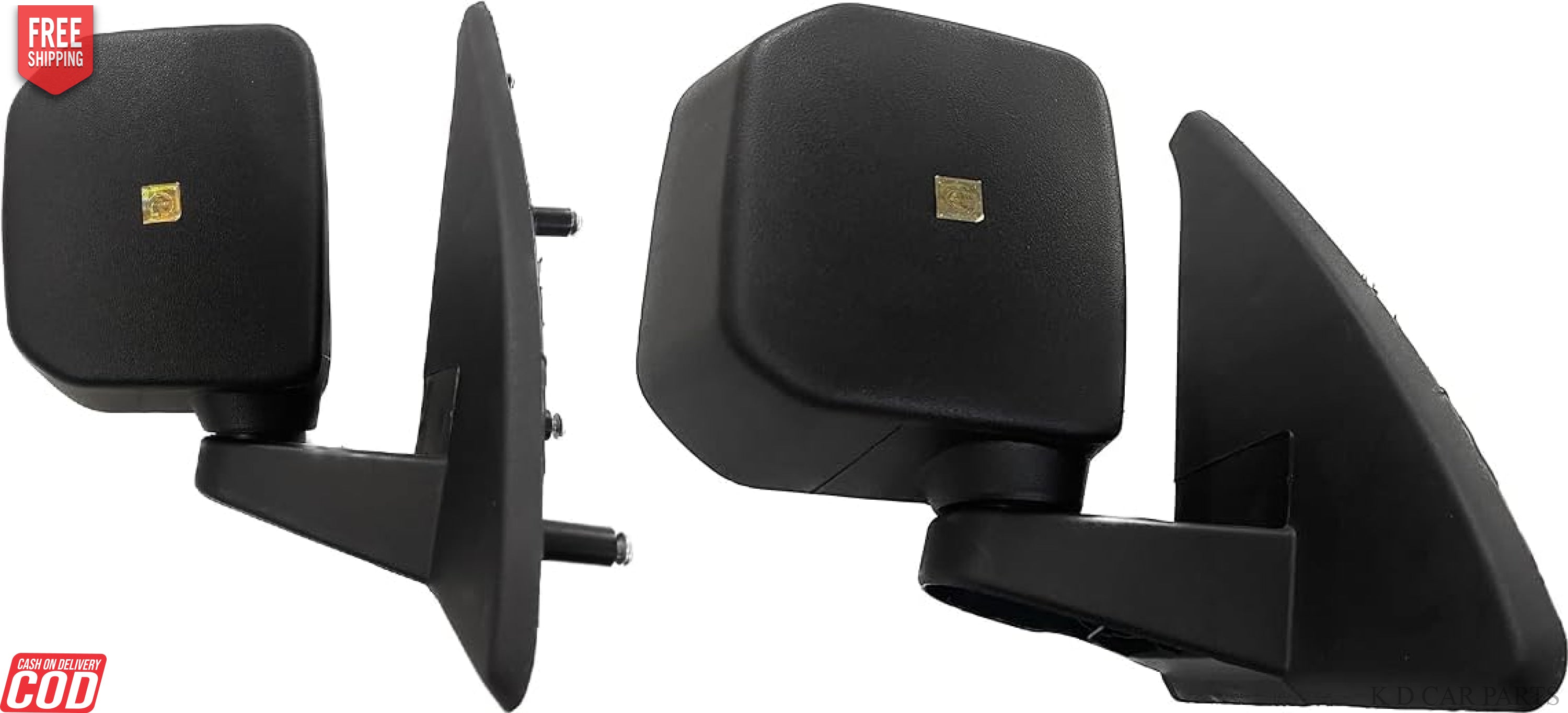 A pair of black door mirrors designed for installation on a Tata Intra vehicle.