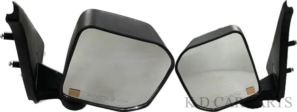 A pair of black door mirrors designed for installation on a Tata Intra vehicle.