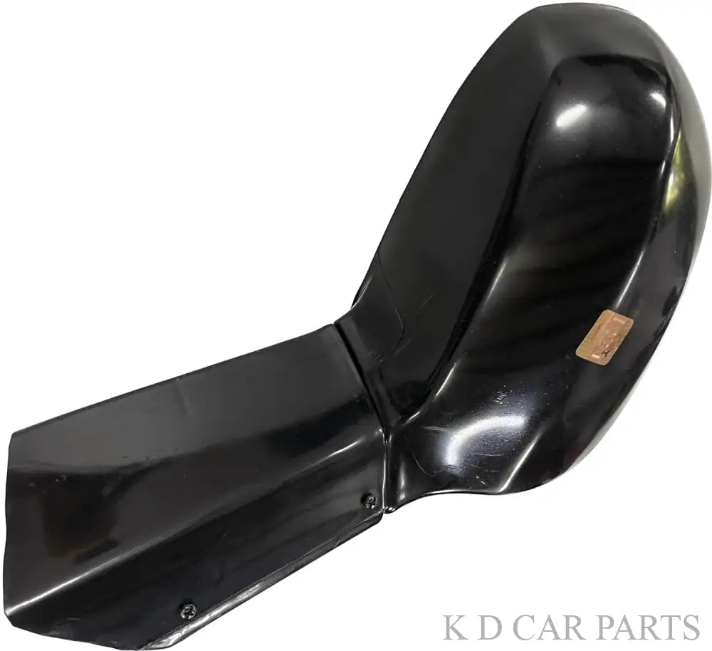 An adjustable door mirror for Tata Nano New Model, black in color, with a wide field of vision design.