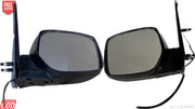 A pair of K D brand motorized door/side mirrors for Tata Safari Storme/Safari Dicor 2.2 vehicles, featuring a black exterior and reflective mirror surface.