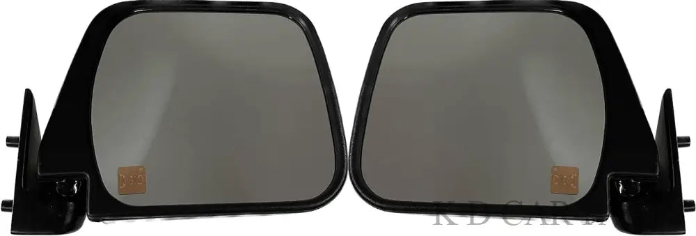 A pair of black K D brand door mirrors for a Tata Sumo vehicle, displayed against a white background.