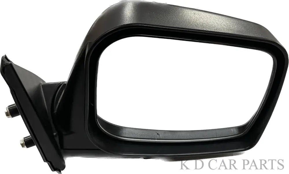 A black K D brand side rear view door mirror for a Tata Xenon Non-Adjustable vehicle.
