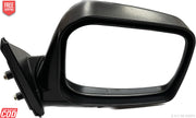 A black K D brand side rear view door mirror for a Tata Xenon Non-Adjustable vehicle.