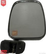 KD brand clear side mirror for Toyota Qualis with door mount, showing the mirror glass and the black mounting bracket.