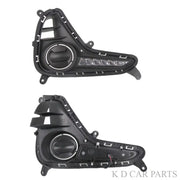 K D DRL Fog Lamp Cover with Turn Indicator for Hyundai Grand i10 Type 2 2016-2019 fog lamp