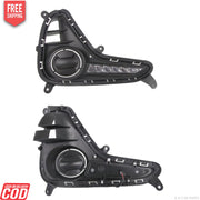 K D DRL Fog Lamp Cover with Turn Indicator for Hyundai Grand i10 Type 2 2016-2019 fog lamp