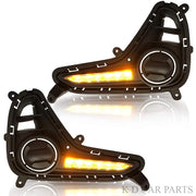 K D DRL Fog Lamp Cover with Turn Indicator for Hyundai Grand i10 Type 2 2016-2019 fog lamp