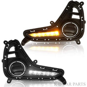 K D DRL Fog Lamp Cover with Turn Indicator for Hyundai Grand i10 Type 2 2016-2019 fog lamp